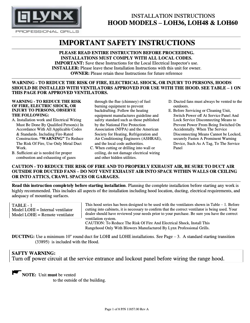 Page 1 de la notice Manuel utilisateur Sedona SVH42
