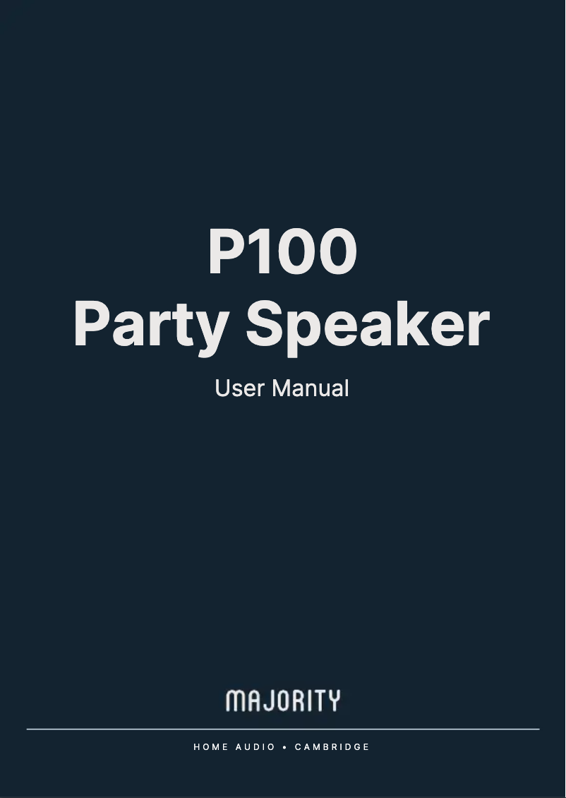 Page 1 de la notice Manuel utilisateur Majority P100