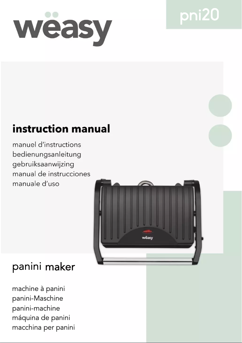 Page 1 de la notice Manuel utilisateur Wëasy PNI20