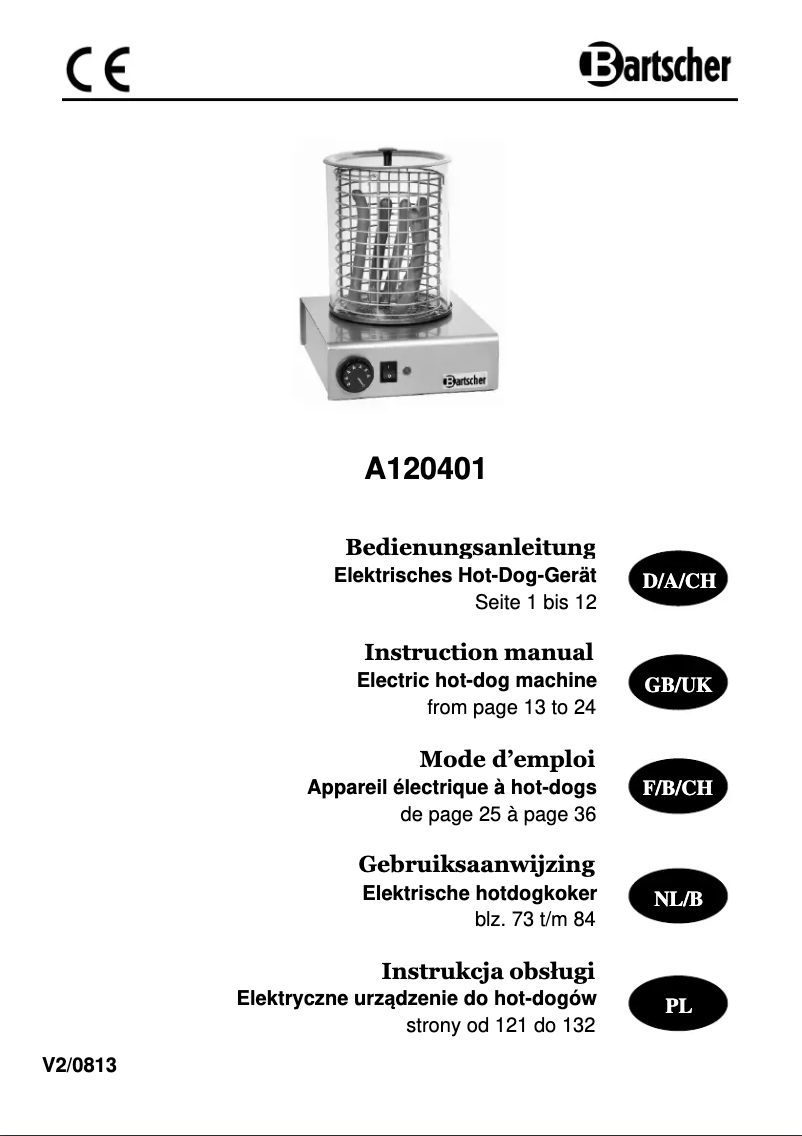Page 1 de la notice Manuel utilisateur Bartscher A120401