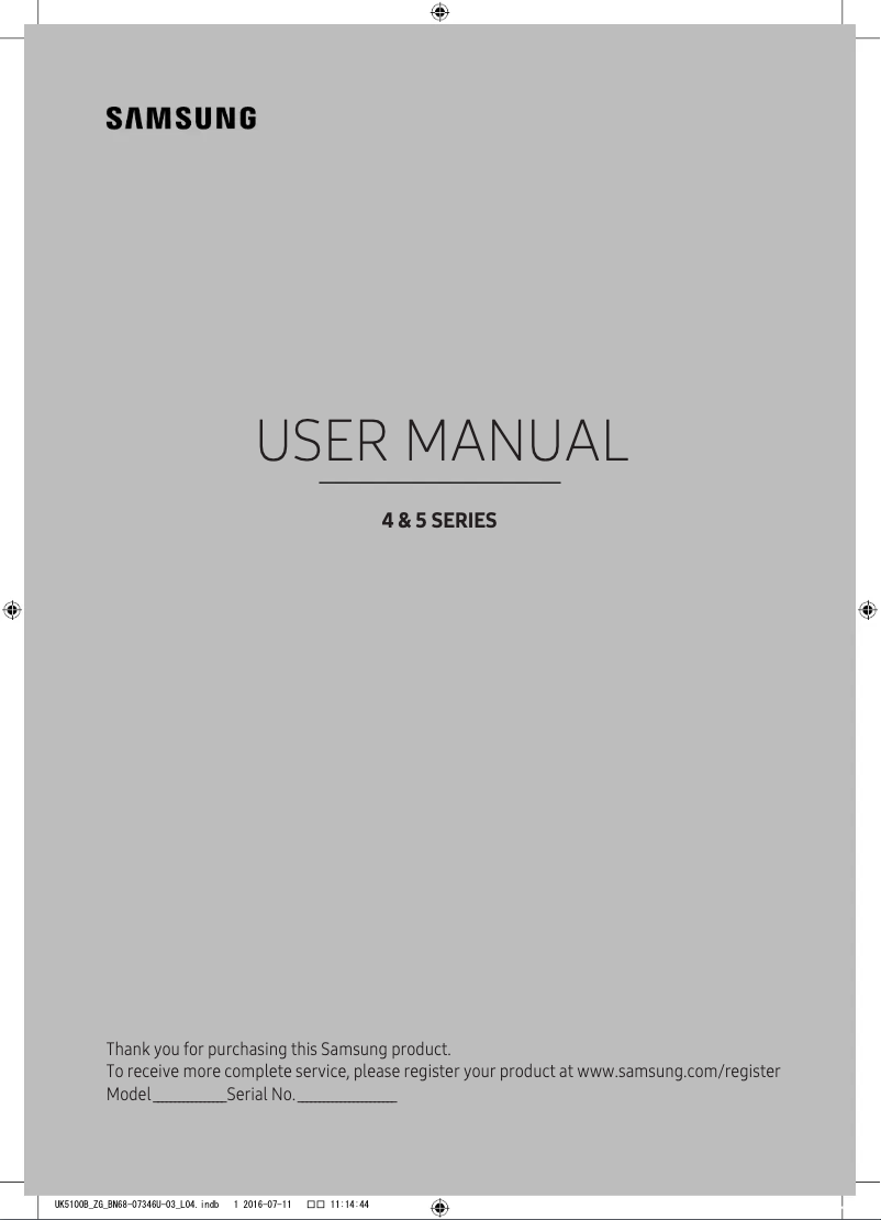 Page n°1 - Manuel utilisateur Samsung UE32K5179