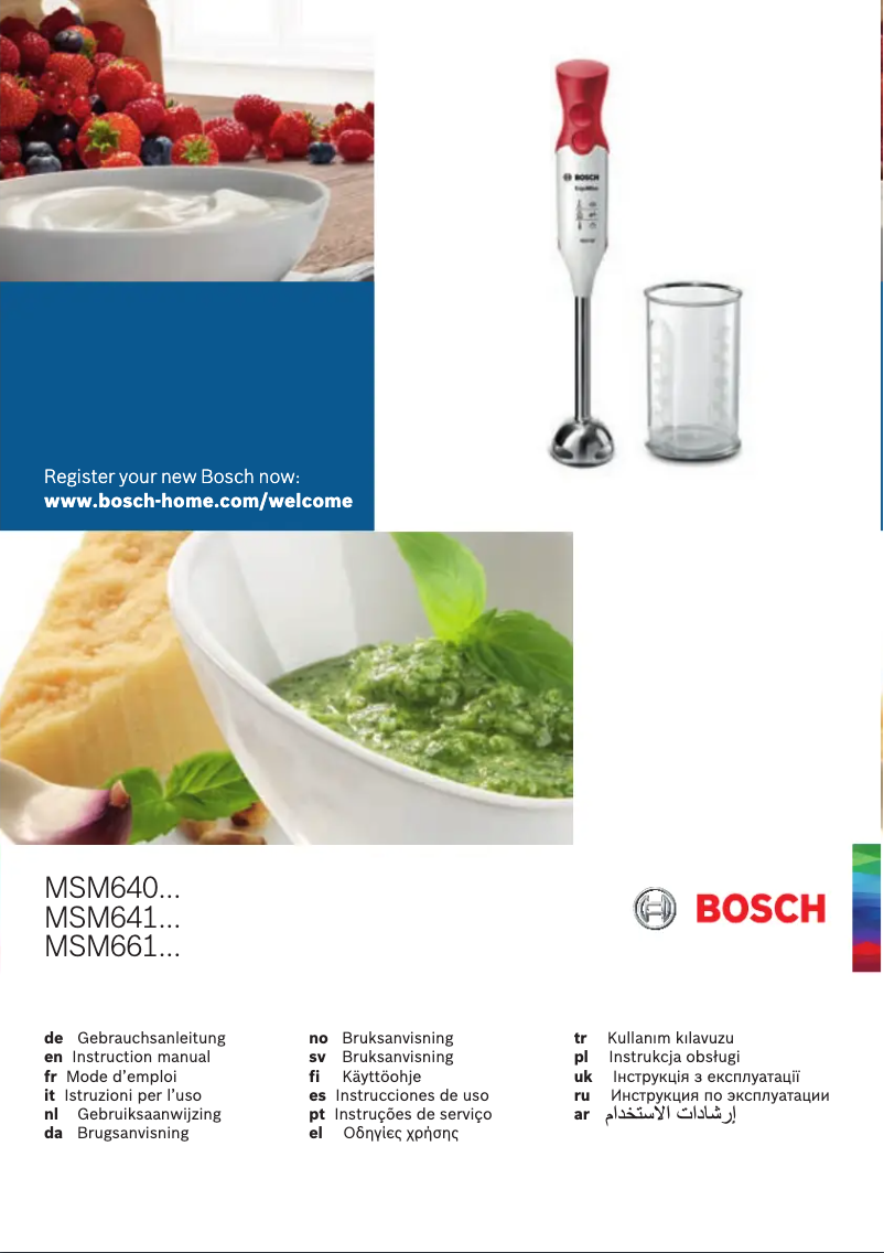 Page n°1 - Manuel utilisateur Bosch ErgoMixx MSM64035