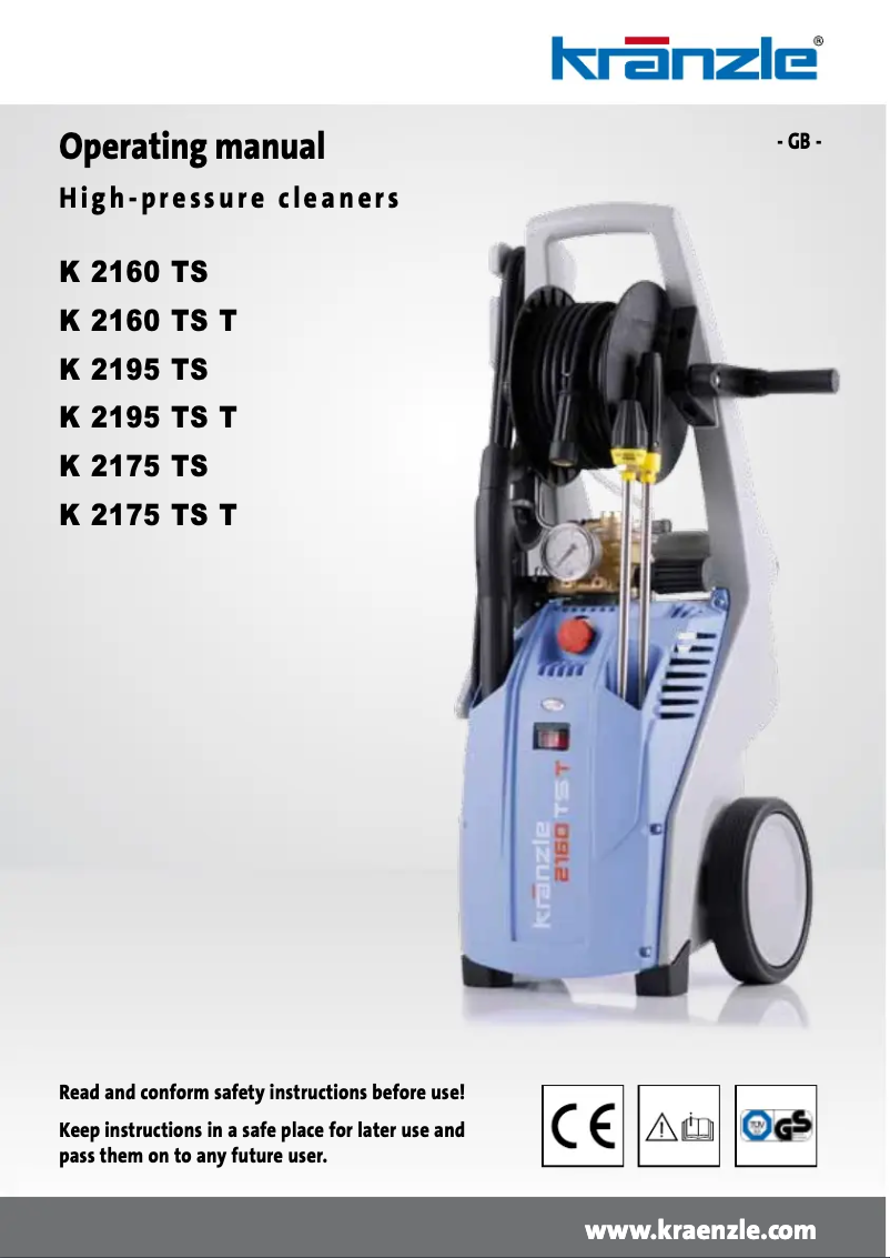 Page n°1 - Manuel utilisateur Kränzle K 2160 TS