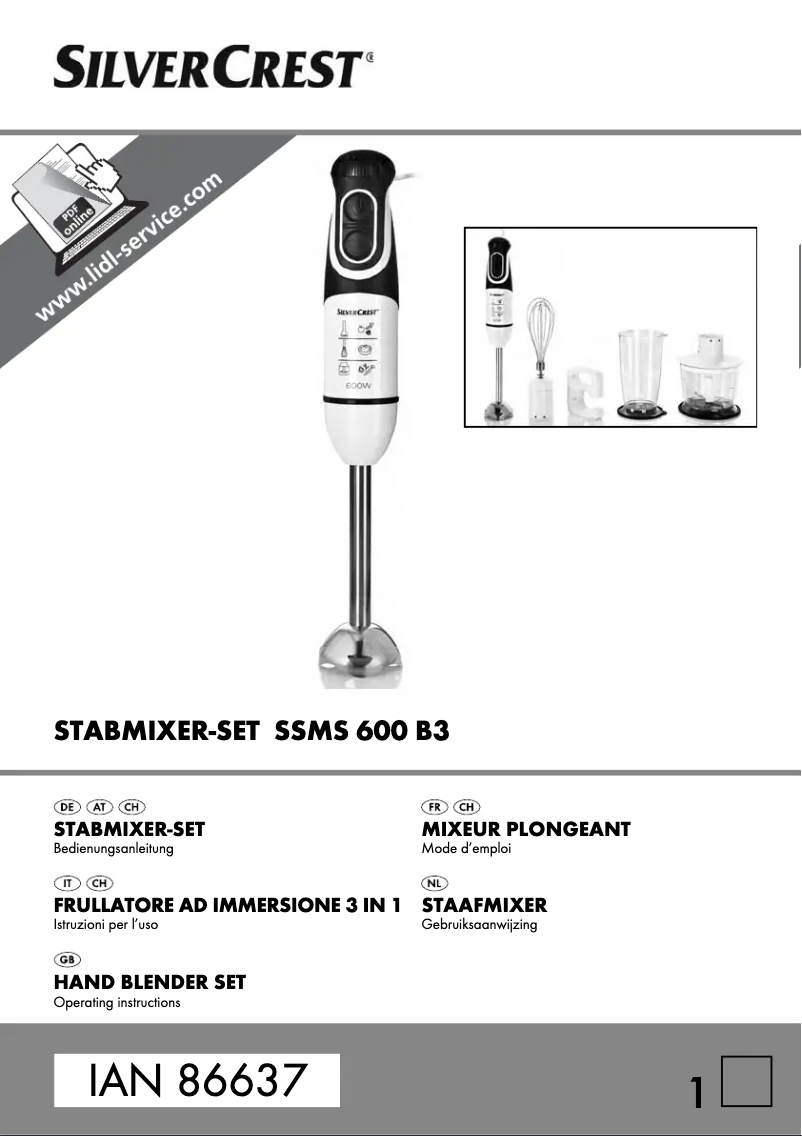 Image de la première page du manuel de l'appareil SSMS 600 B3
