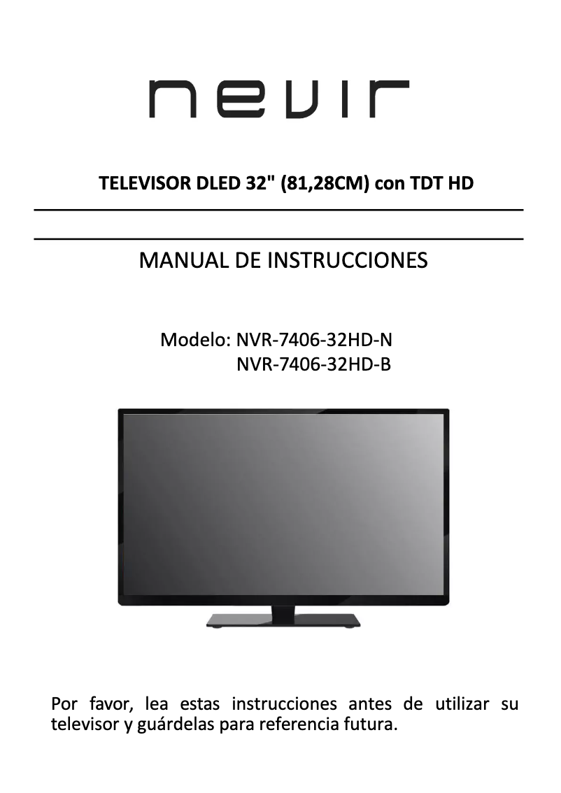 Image de la première page du manuel de l'appareil NVR-7406-32HD-B