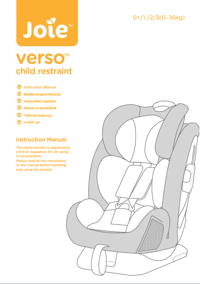 Page 1 de la notice Manuel utilisateur Joie Verso