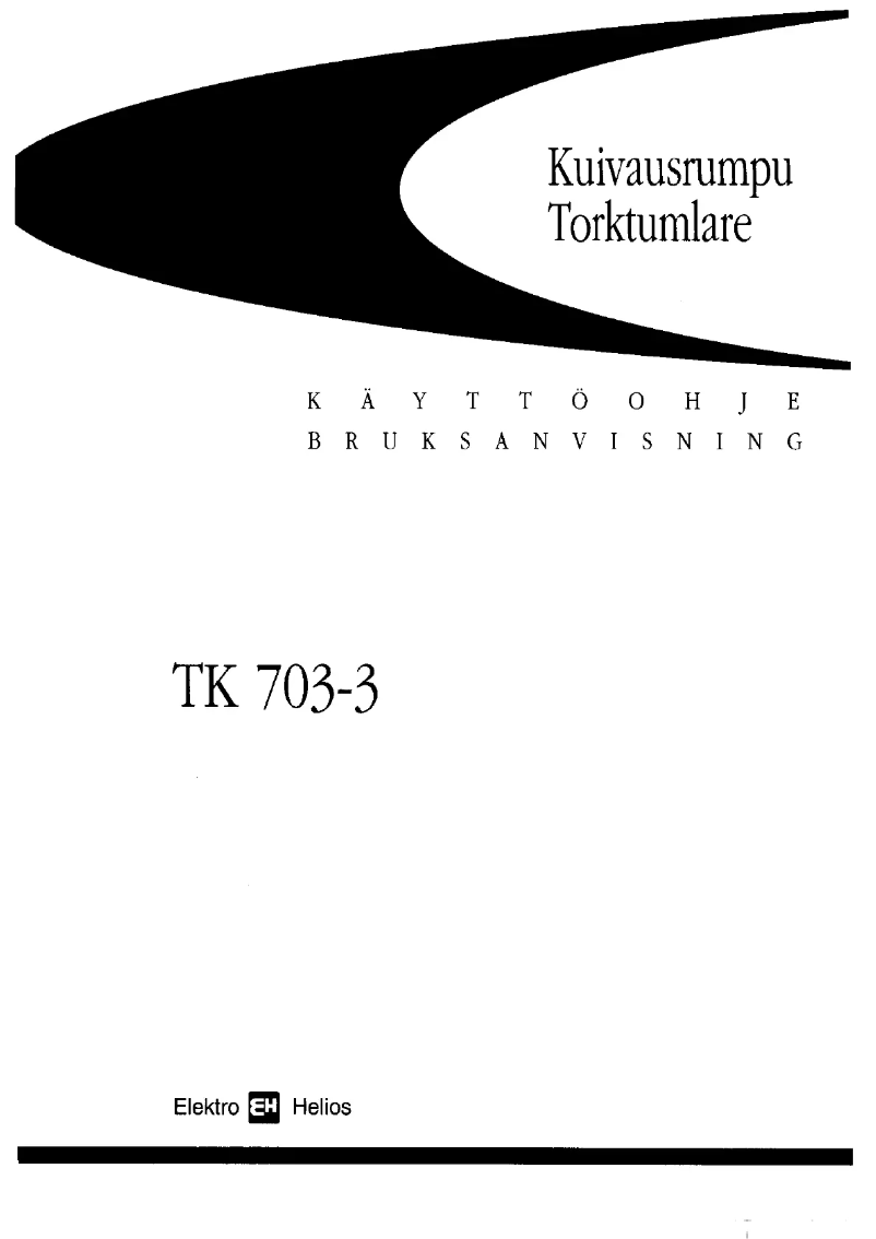 Page n°1 - Manuel utilisateur Elektro Helios TK703-3