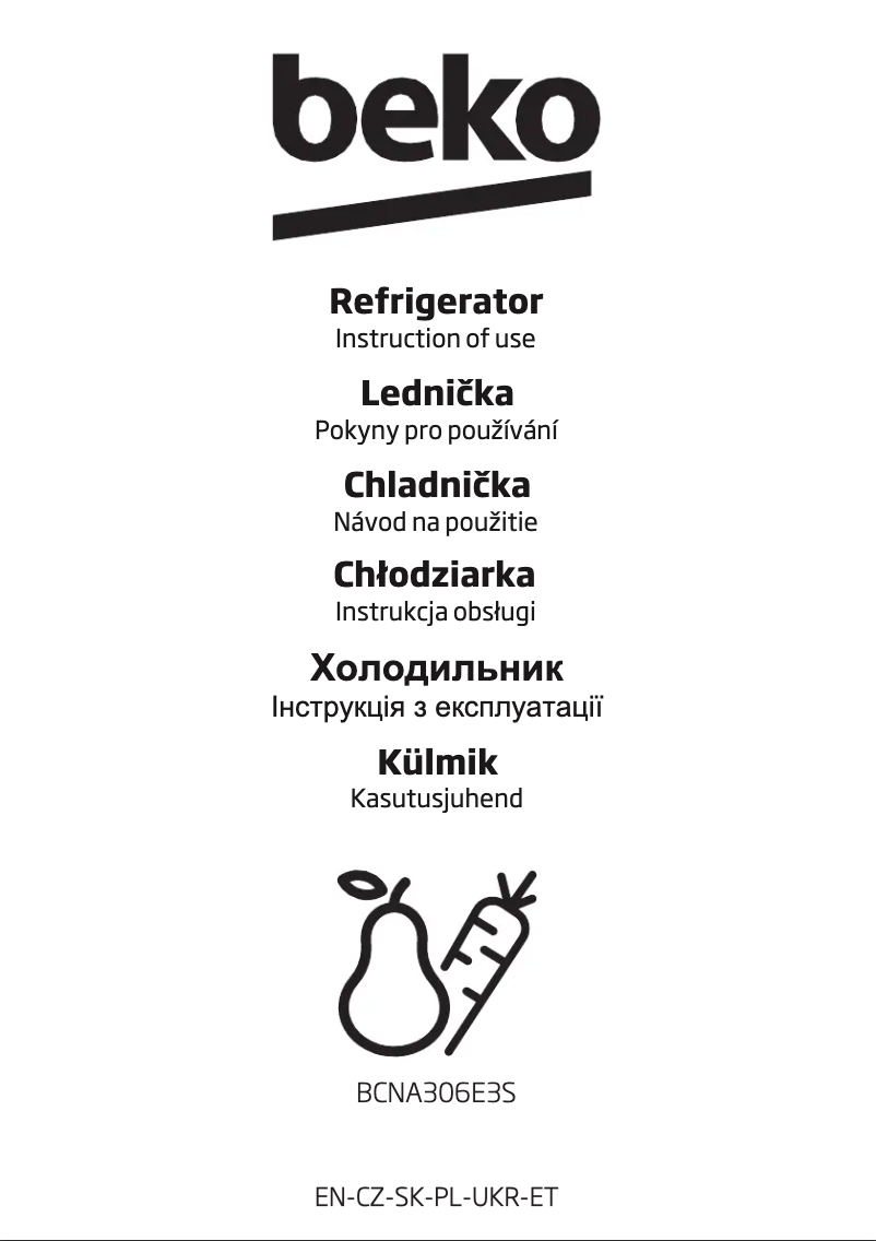 Page n°1 - Instructions / montage Beko BCNA306E3S