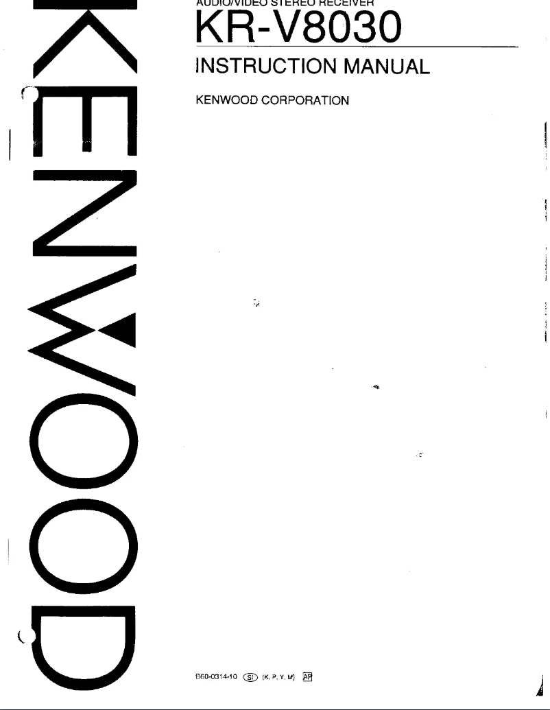 Page n°1 - Manuel utilisateur Kenwood KR-V8030