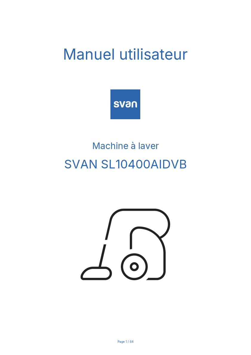 Page n°1 - Manuel utilisateur SVAN SL10400AIDVB