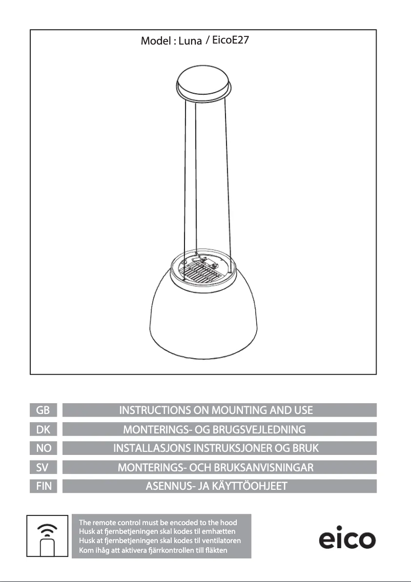 Imagen de la primera página del manual del dispositivo Luna