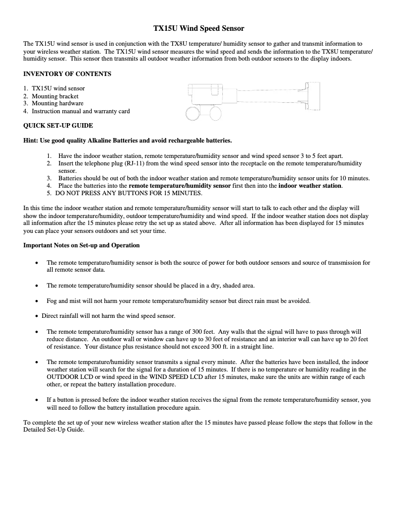 Image de la première page du manuel de l'appareil TX15U