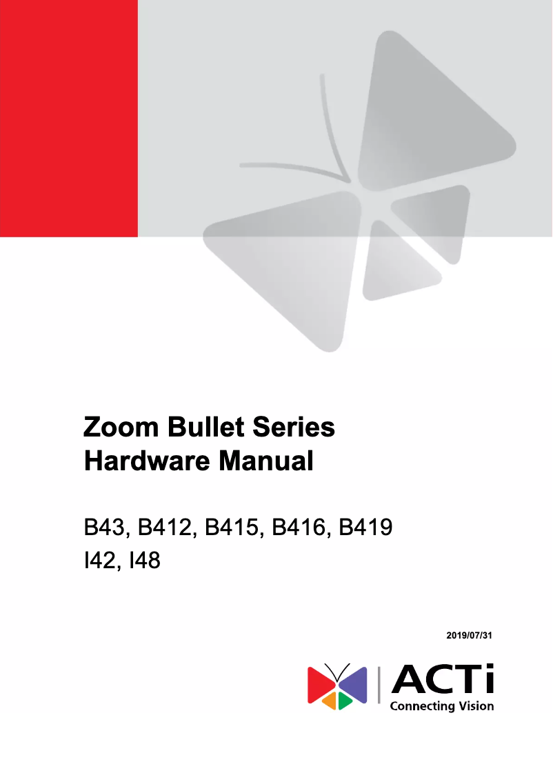 Page 1 de la notice Manuel utilisateur ACTi B416