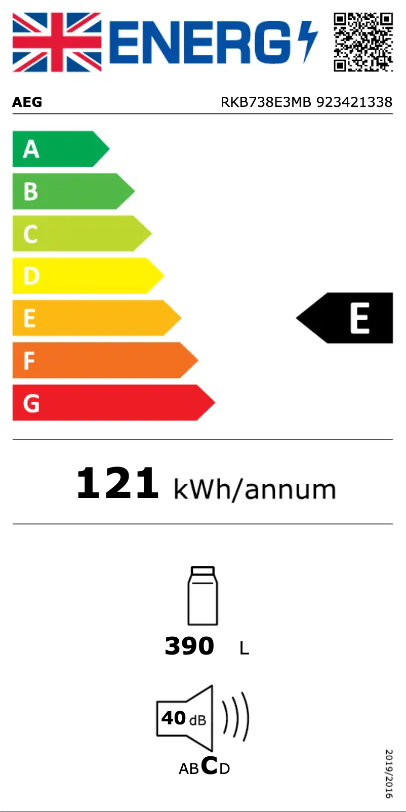 Page n°1 - Label énergétique AEG RKB738E3MB
