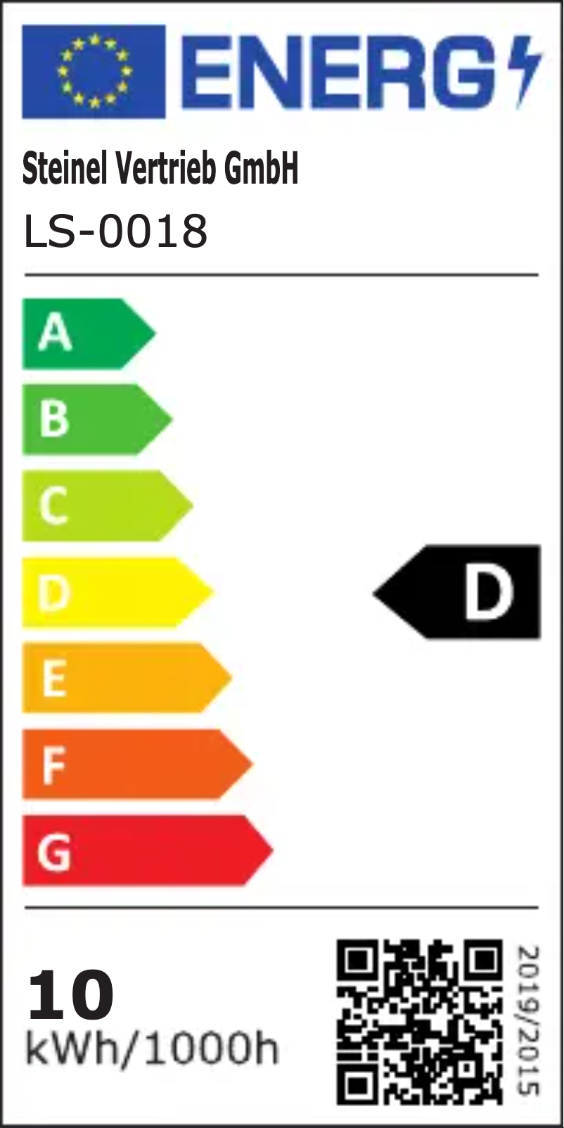 Page 1 de la notice Label énergétique Steinel L 810 S