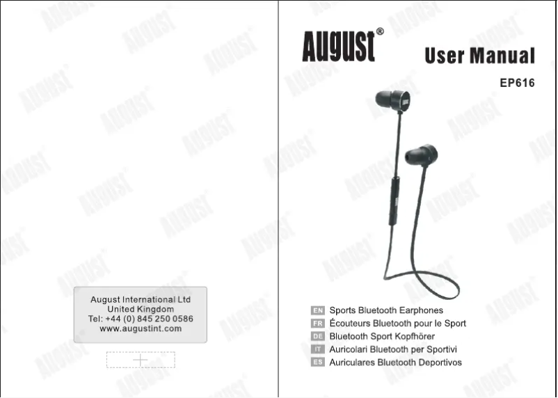 Page 1 de la notice Manuel utilisateur August EP616