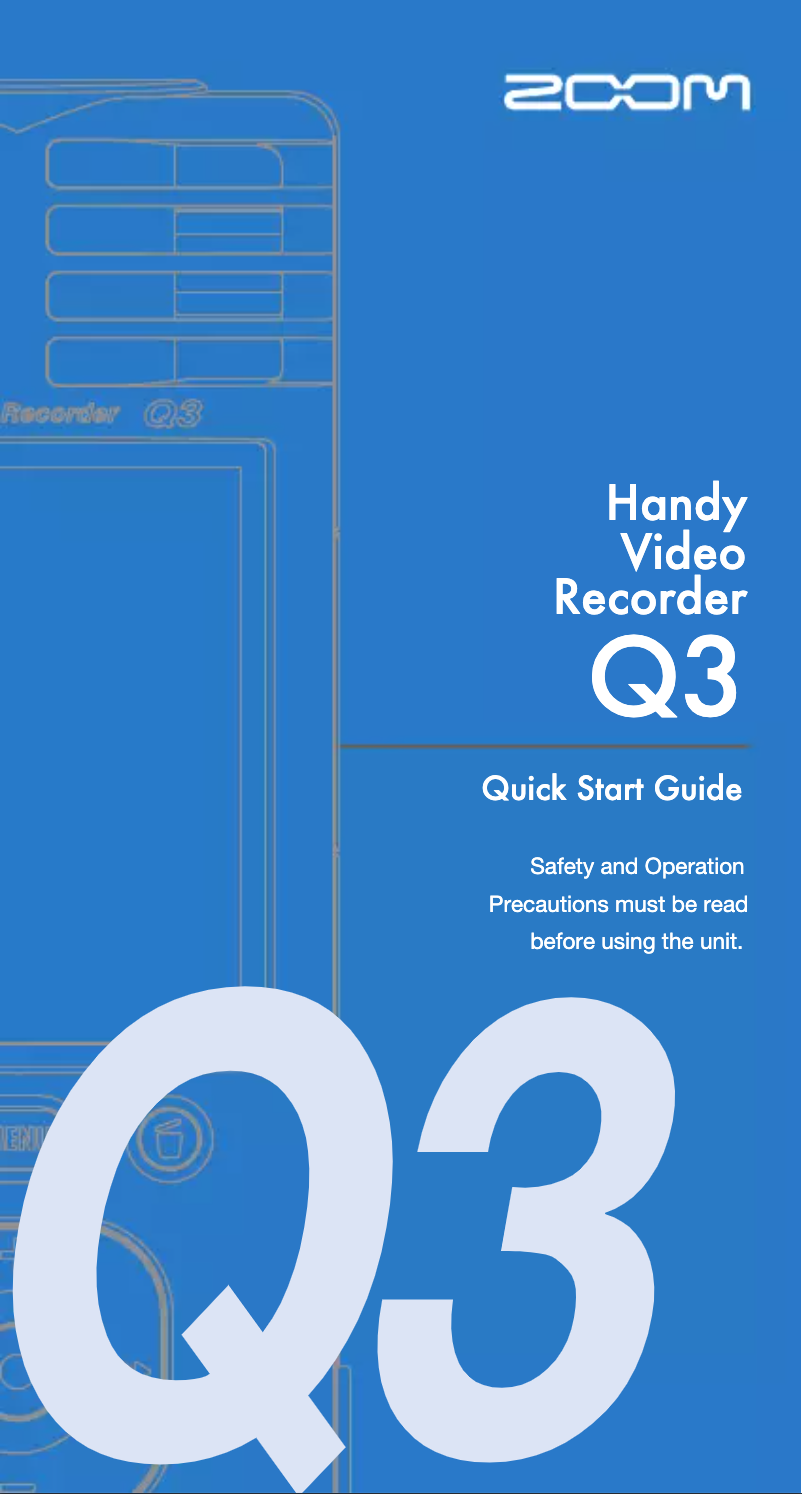 Page 1 de la notice Mode d'emploi Zoom Q3