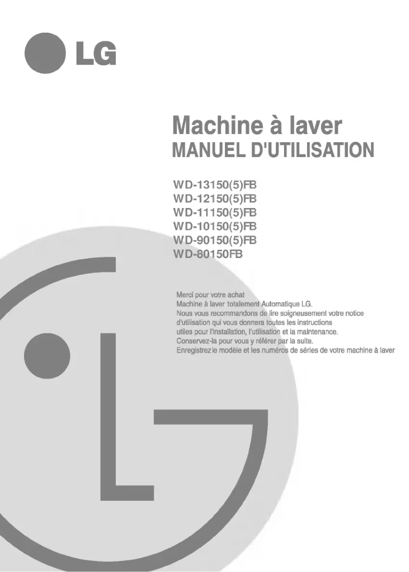 Page n°1 - Manuel utilisateur LG WD-13150FB