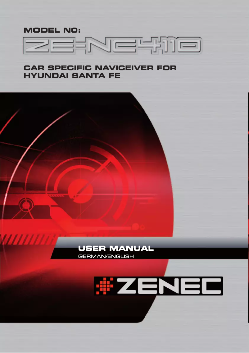 Page n°1 - Manuel utilisateur Zenec ZE-NC4110 (Hyundai Santa Fe)