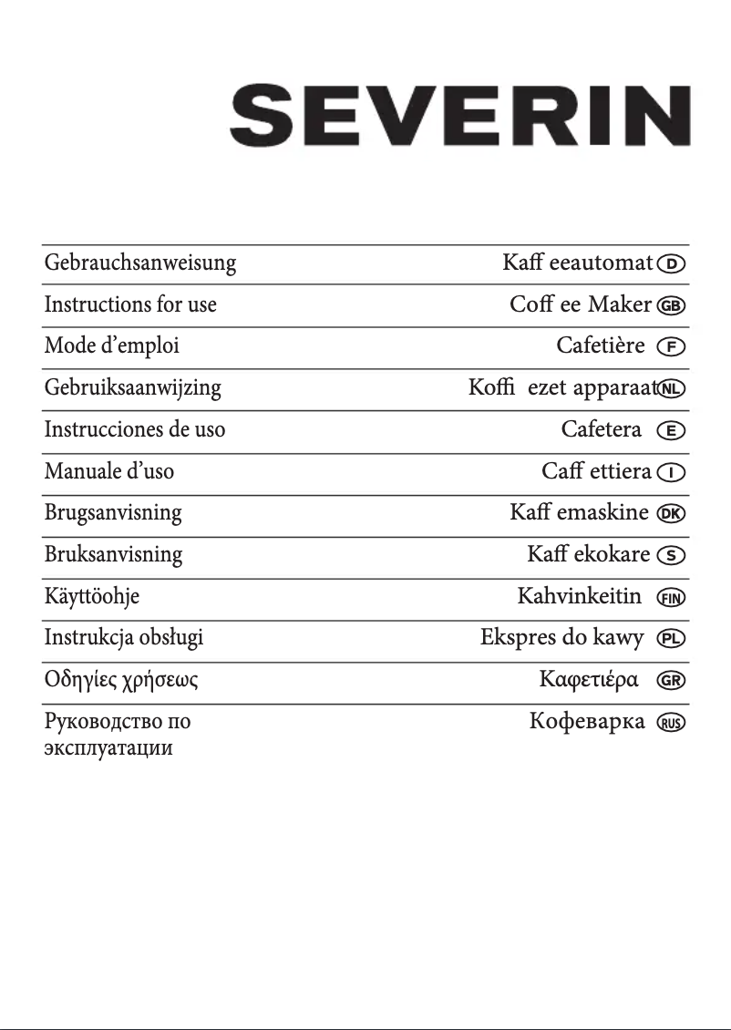 Page 1 de la notice Manuel utilisateur Severin KA 4214