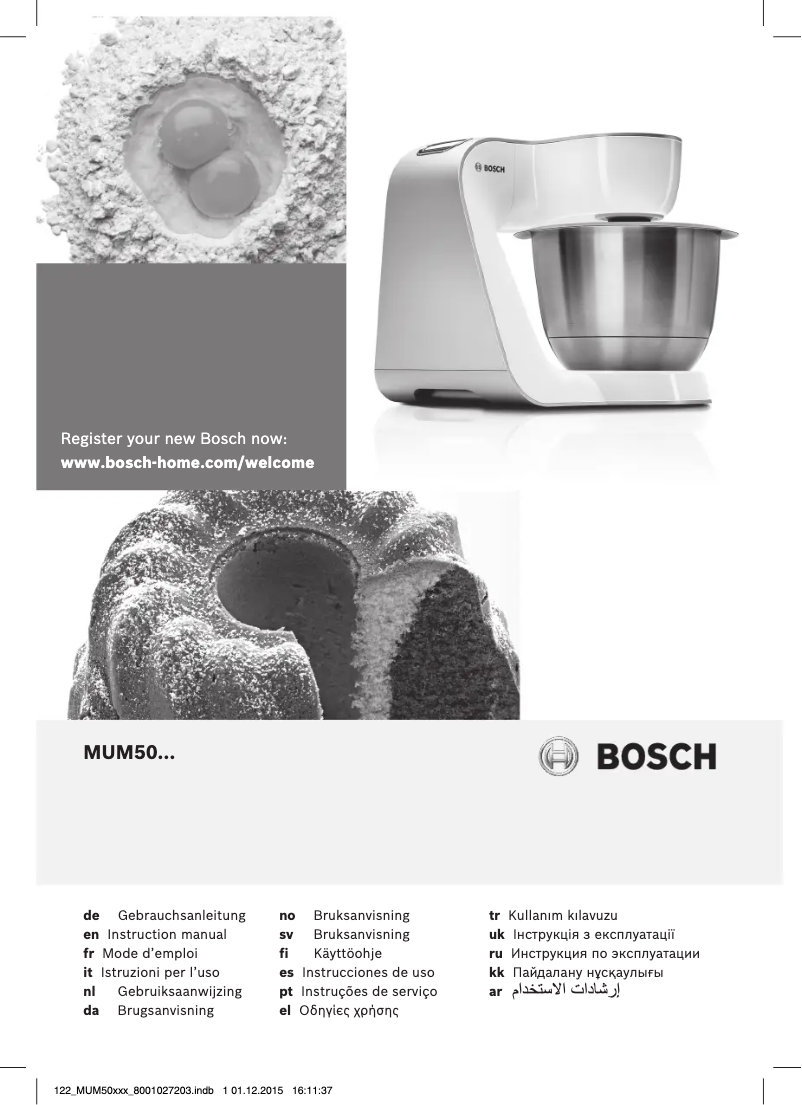 Page n°1 - Manuel utilisateur Bosch StartLine MUM50123