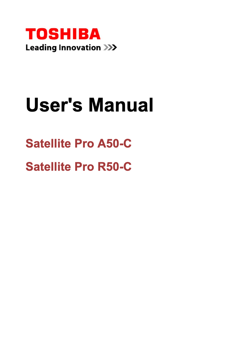 Page 1 de la notice Manuel utilisateur Toshiba Satellite R50-C-1DL i3
