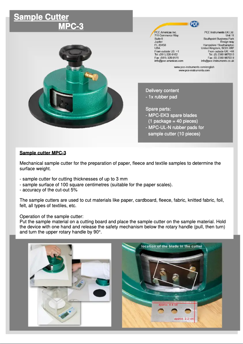 Page 1 de la notice Manuel utilisateur PCE Instruments MPC-3
