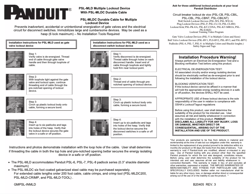 Image de la première page du manuel de l'appareil PSL-MLD