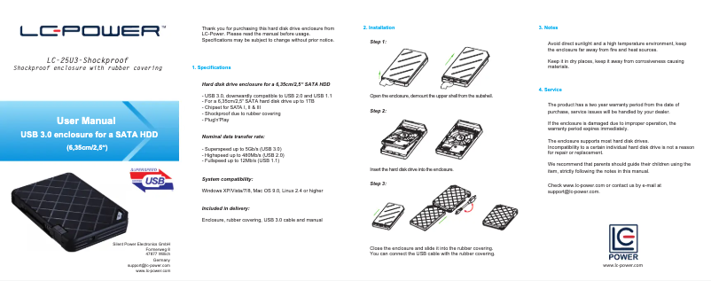 Page n°1 - Manuel utilisateur LC-Power LC-25U3-Shockproof