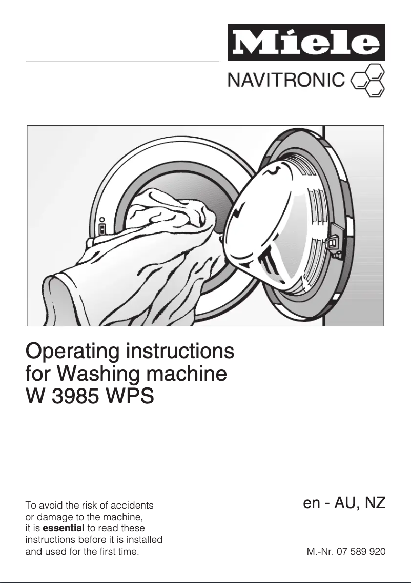 Page n°1 - Manuel utilisateur Miele 6757530