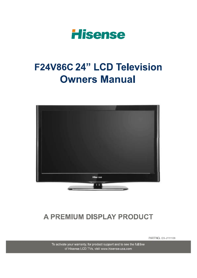 Page 1 de la notice Manuel utilisateur Hisense F24V86C