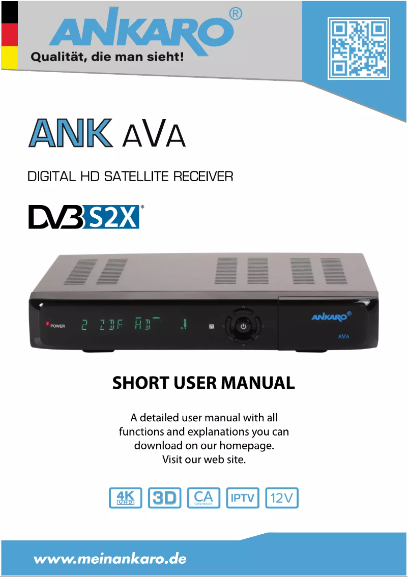 Page n°1 - Manuel utilisateur ANKARO ANK aVa UHD