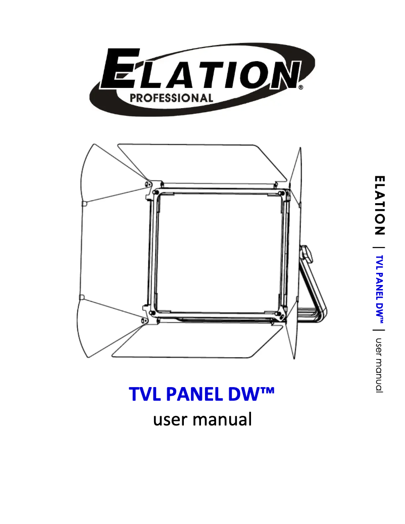 Page n°1 - Manuel utilisateur Elation TVL Panel DW