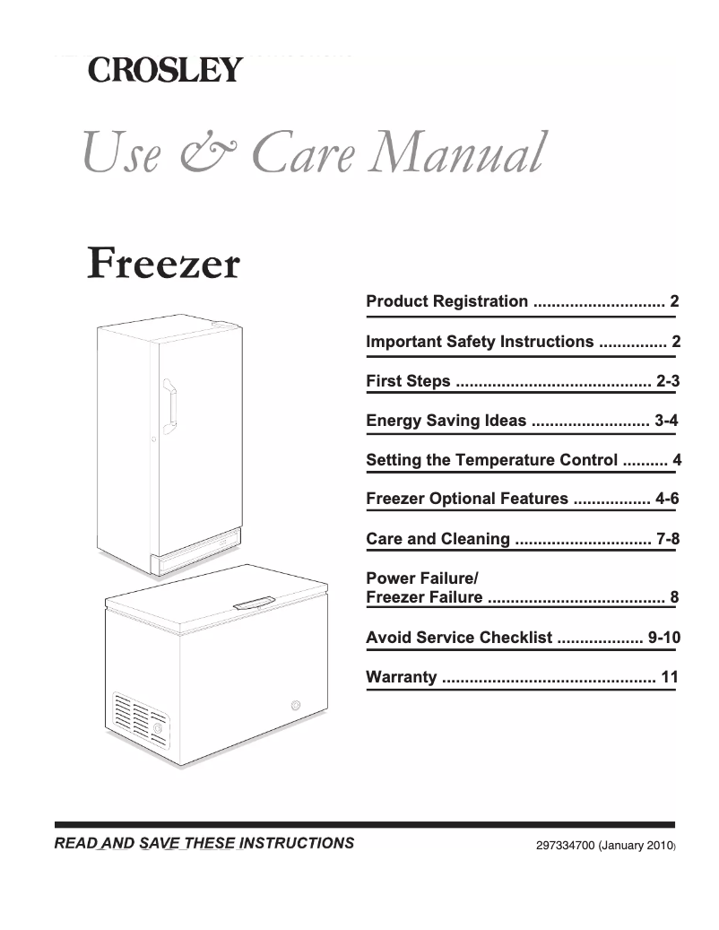 Page 1 de la notice Manuel utilisateur Crosley CFC224QW