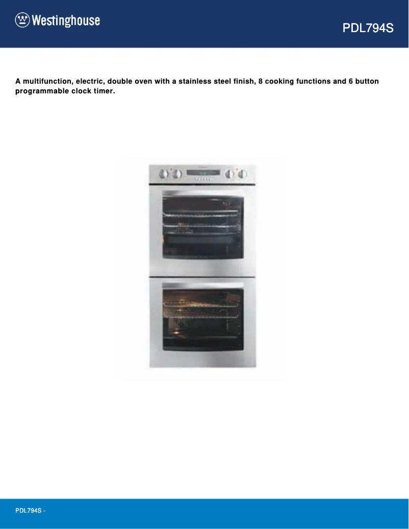 Page n°1 - Fiche technique Westinghouse PDL794S