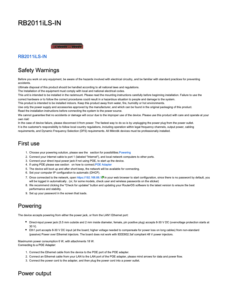 Image de la première page du manuel de l'appareil RB2011iLS-IN