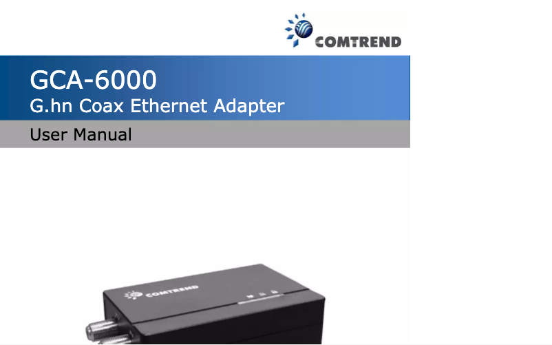 Page n°1 - Manuel utilisateur Comtrend GCA-6000