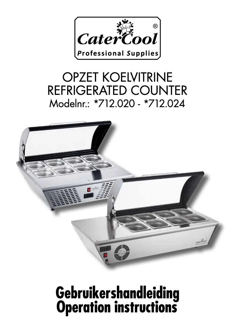 Page n°1 - Manuel utilisateur CaterCool 712024