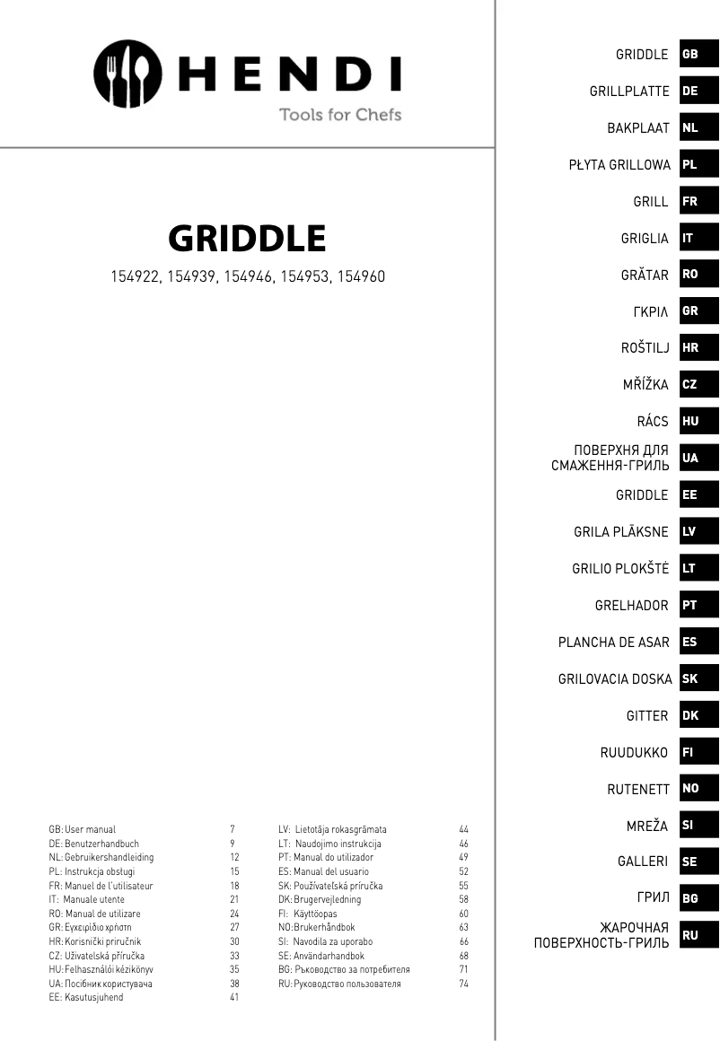 Page n°1 - Fiche technique Hendi 154922