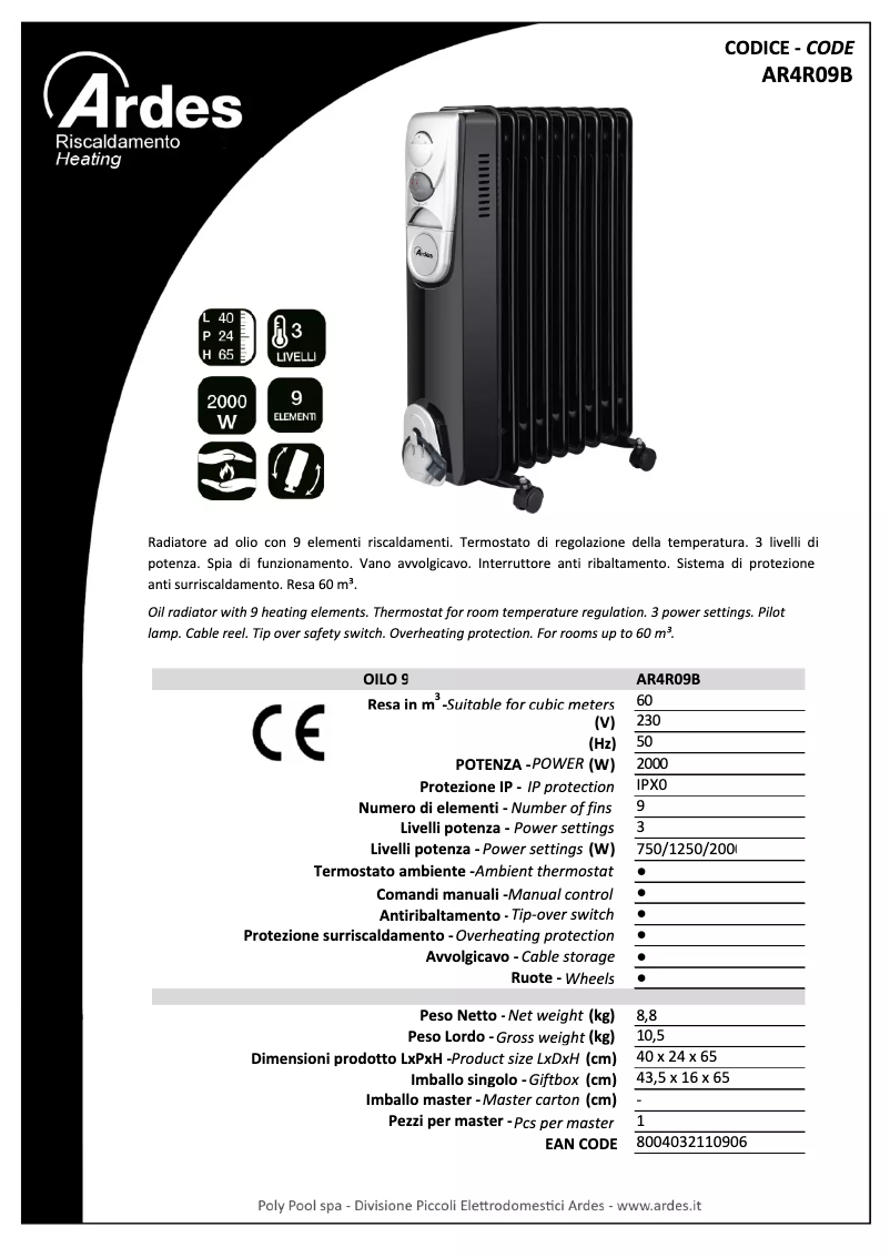Imagen de la primera página del manual del dispositivo AR4R09B