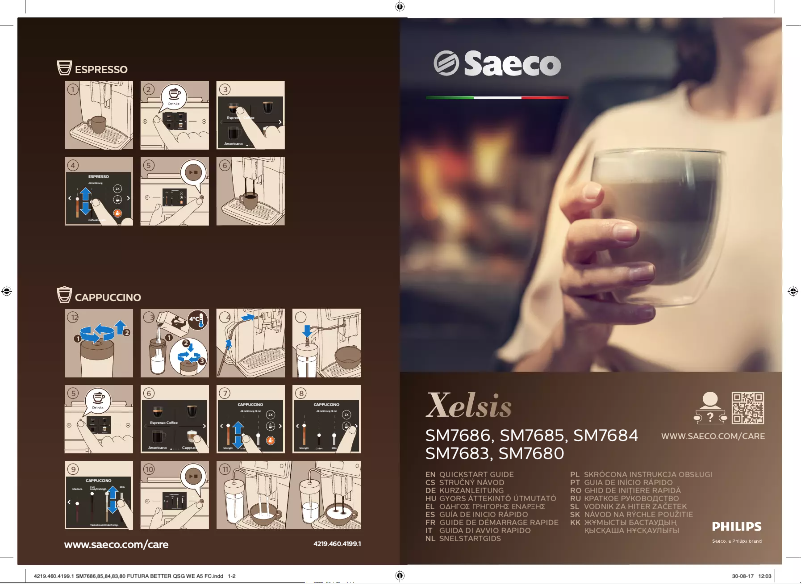 Image de la première page du manuel de l'appareil Saeco Xelsis SM7680