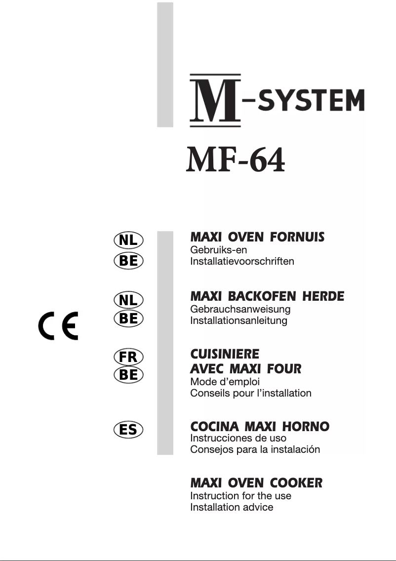 Page 1 de la notice Manuel utilisateur M-System MF-64IX