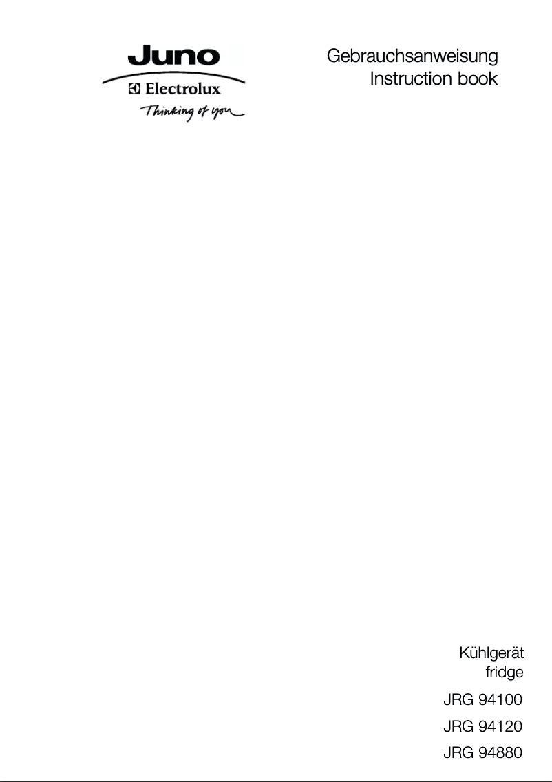 Page 1 de la notice Manuel utilisateur Juno Electrolux JRG94100
