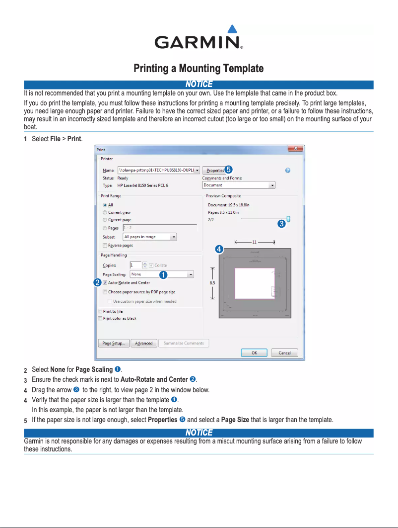 Page n°1 - Instructions / montage Garmin GPSMAP 8012