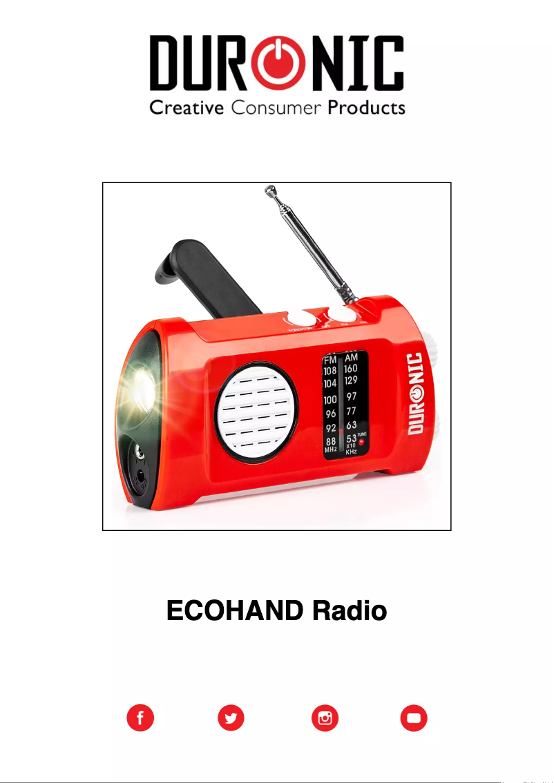 Page n°1 - Manuel utilisateur Duronic Ecohand