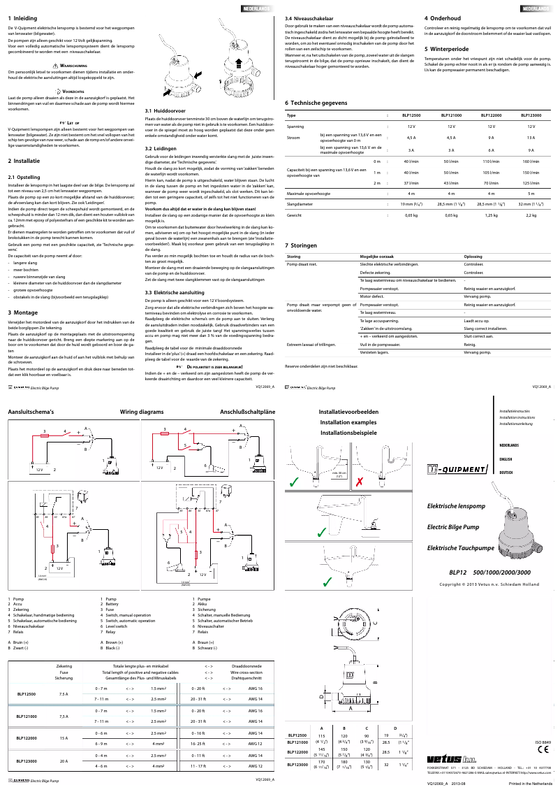 Imagen de la primera página del manual del dispositivo V-Quipment BLP121000