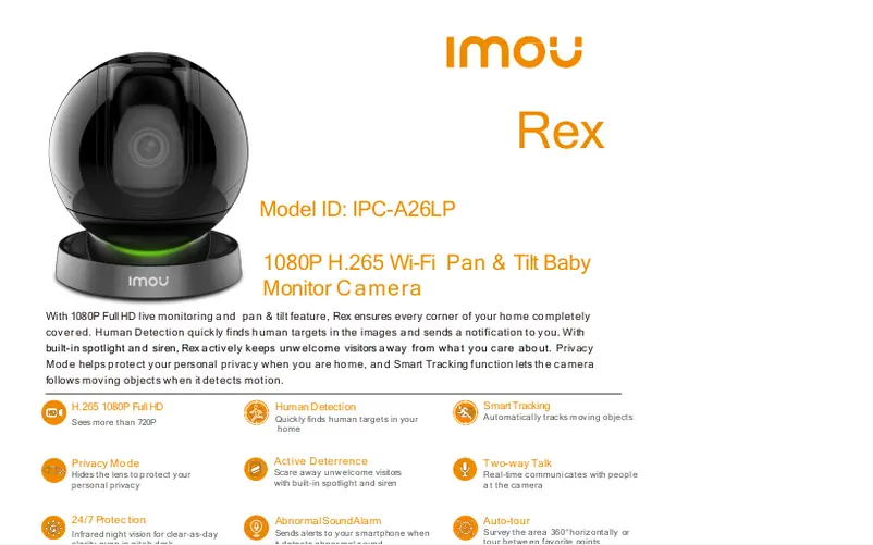 Page 1 de la notice Manuel utilisateur Imou IPC-A26LP