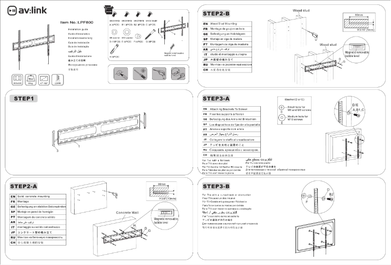 Page n°1 - Manuel utilisateur AV:link LPF800