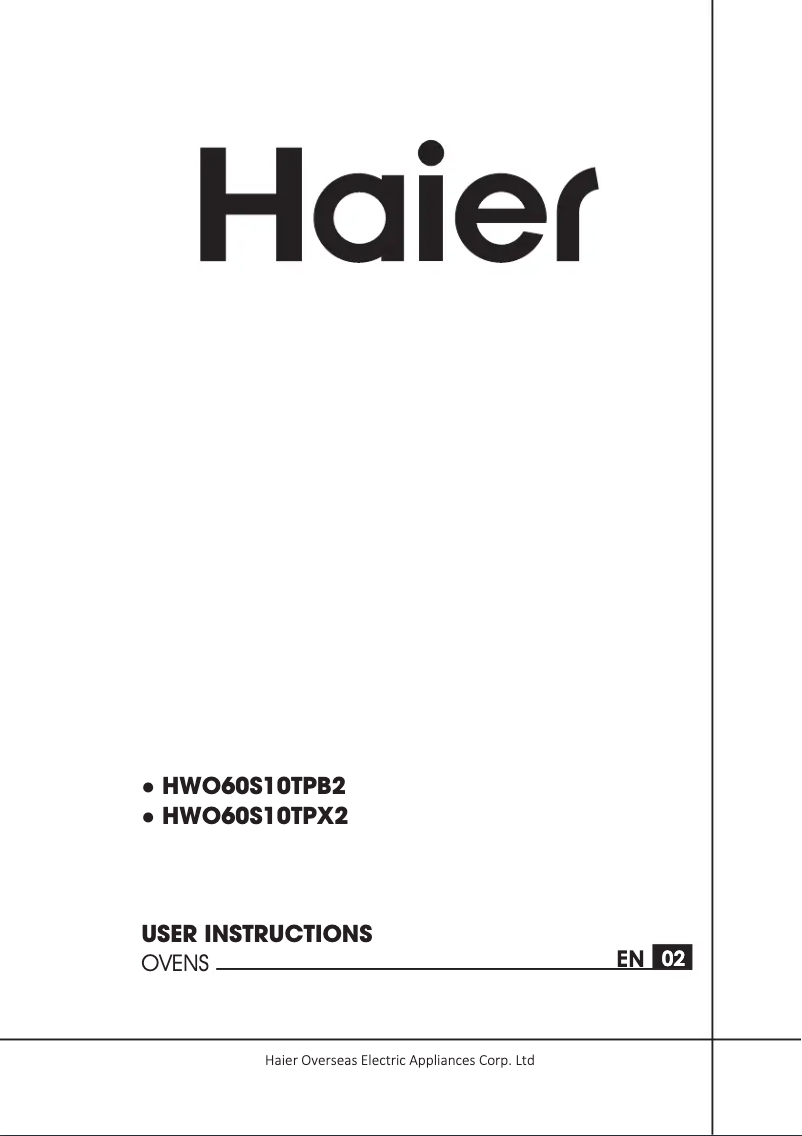 Page n°1 - Guide d'installation Haier HWO60S10TPB2