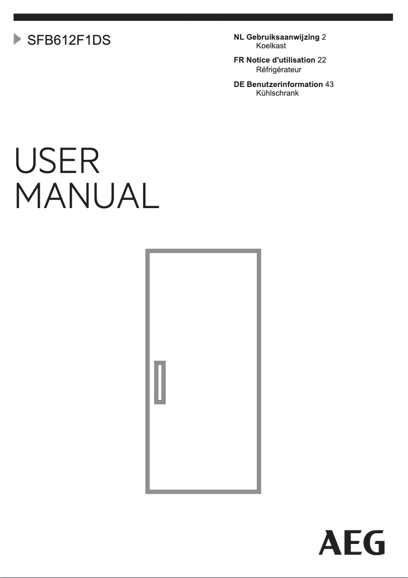 Page 1 de la notice Manuel utilisateur AEG SFB612F1DS